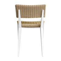 Chair with wicker backrest and seat on a white background