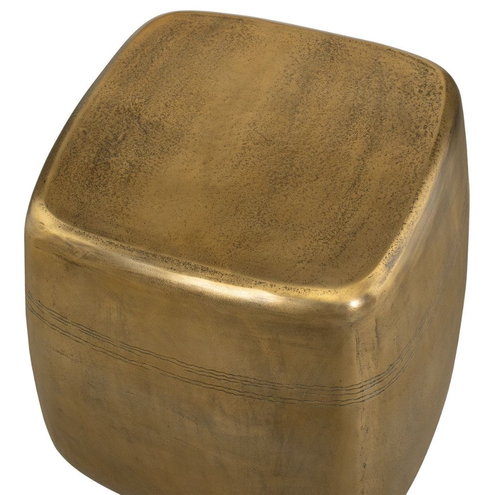 Bronze cube on a white background