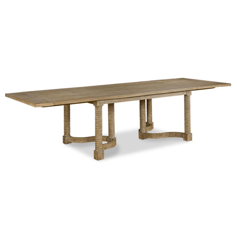 dining table oak veneer rectangle expandable natural 