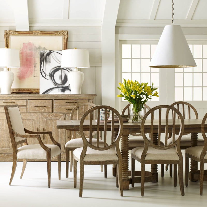 dining table oak veneer rectangle expandable natural 