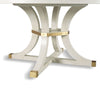 dining table round ash veneer brass accents expandable