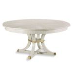 dining table round ash veneer brass accents expandable