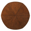 dining table round cherry veneer brass accents expandable