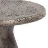 Close-up of the Collins Concrete Accent Table by Classic Home—textured, weathered finish, great for outdoor spaces.