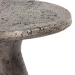 Close-up of the Collins Concrete Accent Table by Classic Home—textured, weathered finish, great for outdoor spaces.