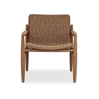 Wicker chair with wooden frame on a white background
