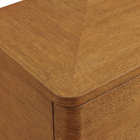 Close-up of corner wooden dresser 