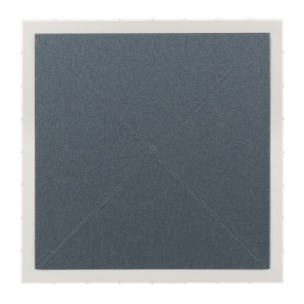 A square table, top-down view,  with a textured dark slate blue center and a white frame, shown against a plain white background.