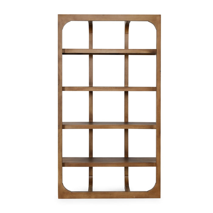 wood bookshelf natural open frame