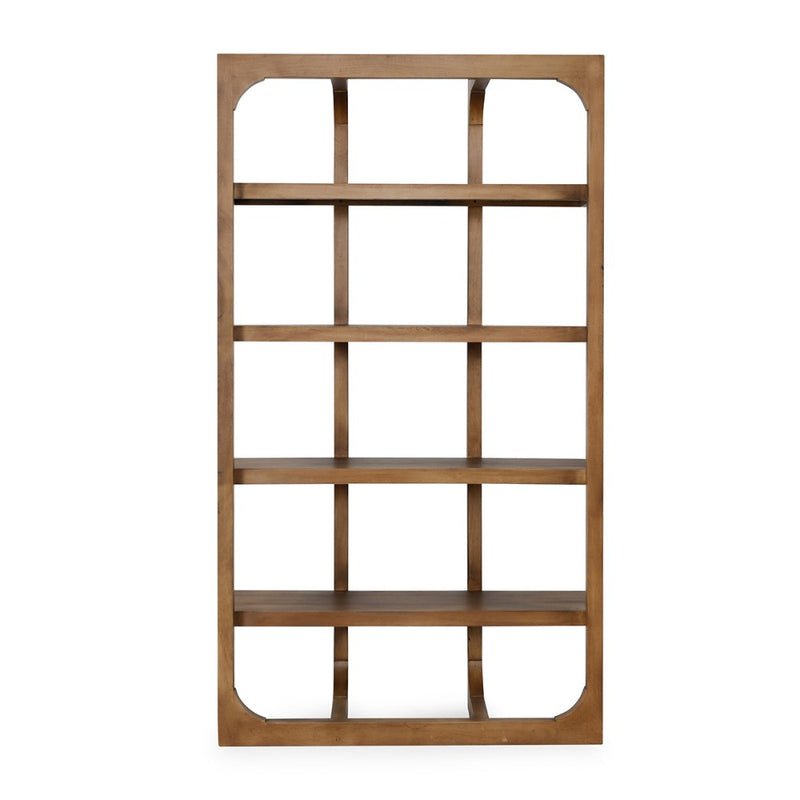 wood bookshelf natural open frame