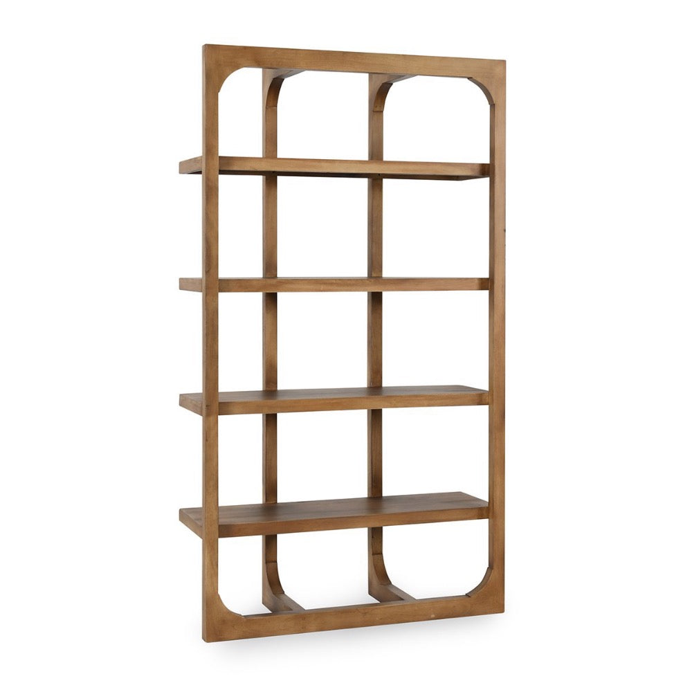 wood bookshelf natural open frame