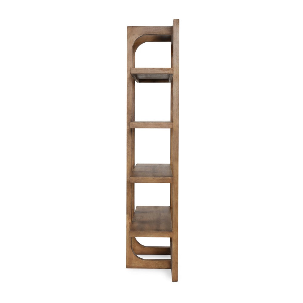 wood bookshelf natural open frame