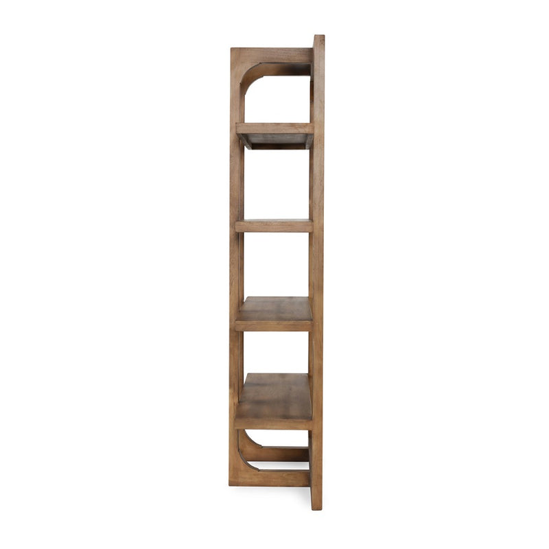 wood bookshelf natural open frame