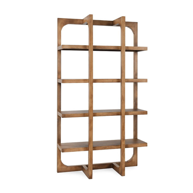 wood bookshelf natural open frame