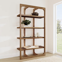 wood bookshelf natural open frame