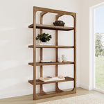 wood bookshelf natural open frame
