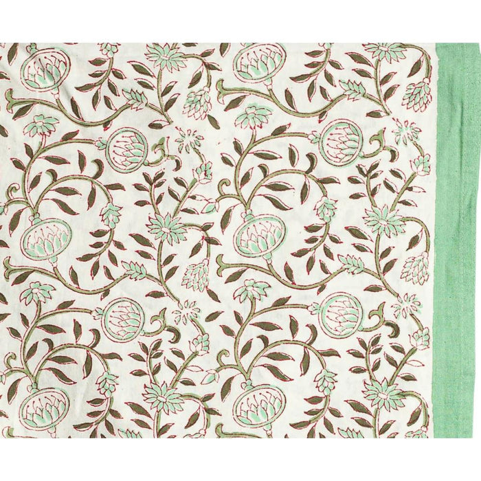 Fabric with floral pattern on a white background