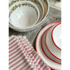 round melamine white red edge salad plate