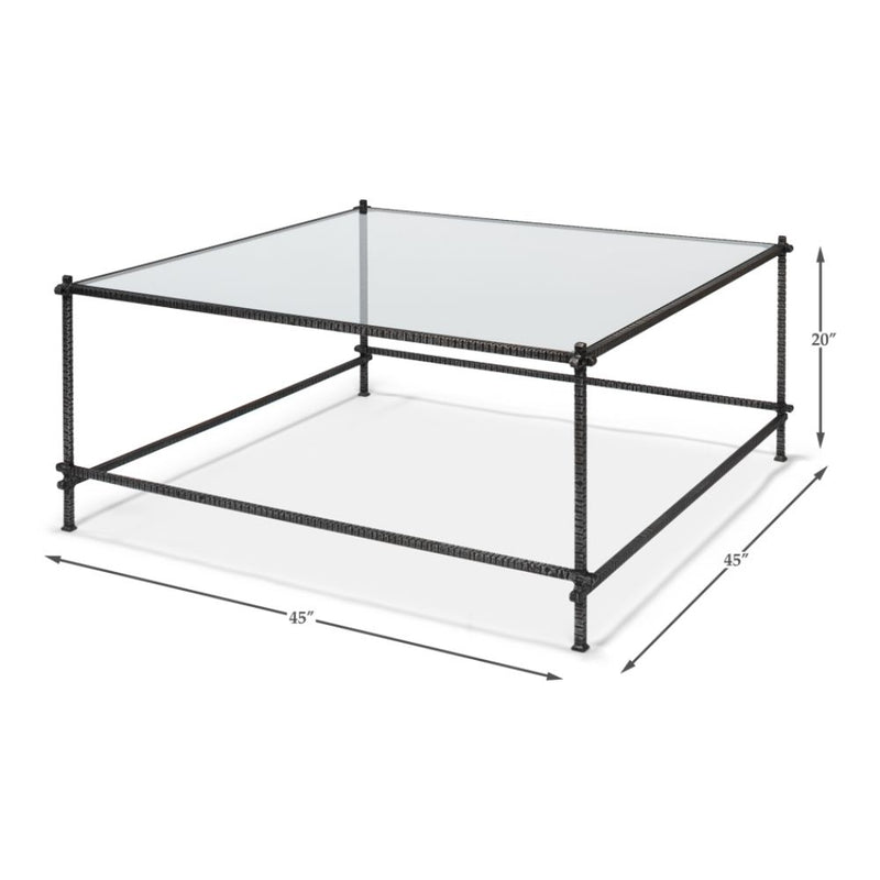 solid iron bar coffee table