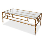 rectangle glass coffee table gold faux bamboo