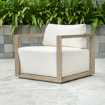 outdoor lounge chair upholstered fabric weathered gray frame