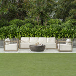 outdoor lounge chair upholstered fabric weathered gray frame