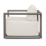 outdoor lounge chair upholstered fabric weathered gray frame