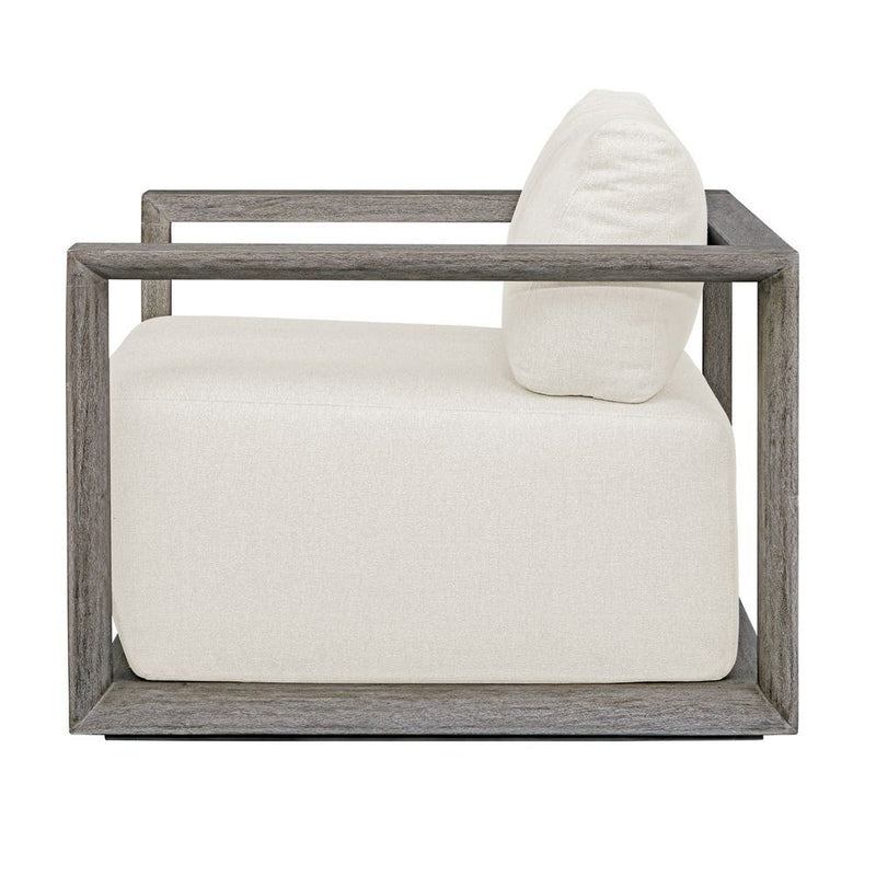 outdoor lounge chair upholstered fabric weathered gray frame