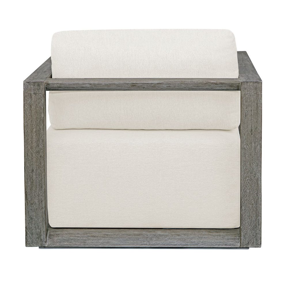 outdoor lounge chair upholstered fabric weathered gray frame