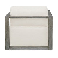 outdoor lounge chair upholstered fabric weathered gray frame