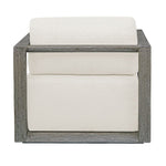 outdoor lounge chair upholstered fabric weathered gray frame
