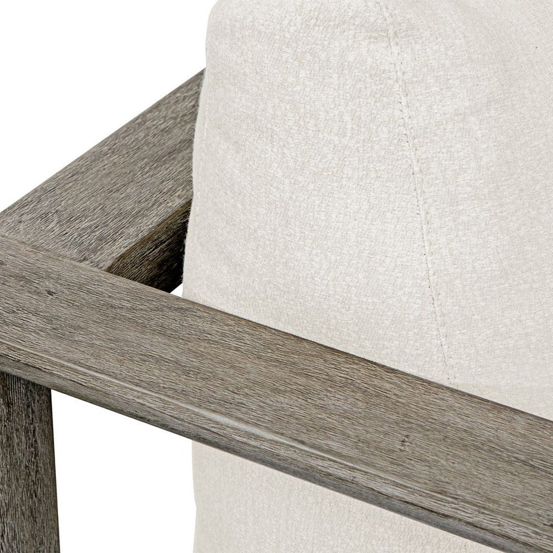 outdoor lounge chair upholstered fabric weathered gray frame