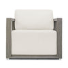outdoor lounge chair upholstered fabric weathered gray frame