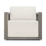 outdoor lounge chair upholstered fabric weathered gray frame