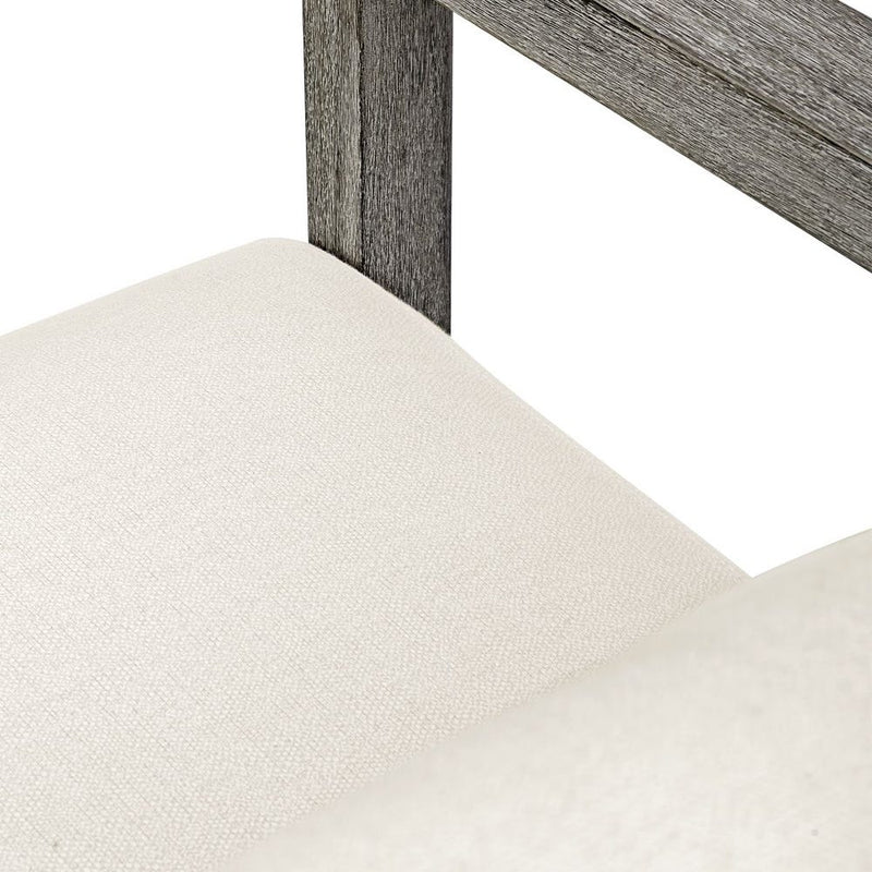 outdoor sofa weathered gray finish upholstered seat 