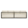 outdoor sofa weathered gray finish upholstered seat 