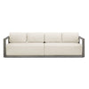 outdoor sofa weathered gray finish upholstered seat 