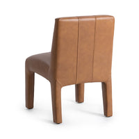 smooth top grain leather upholstered dining chair tan