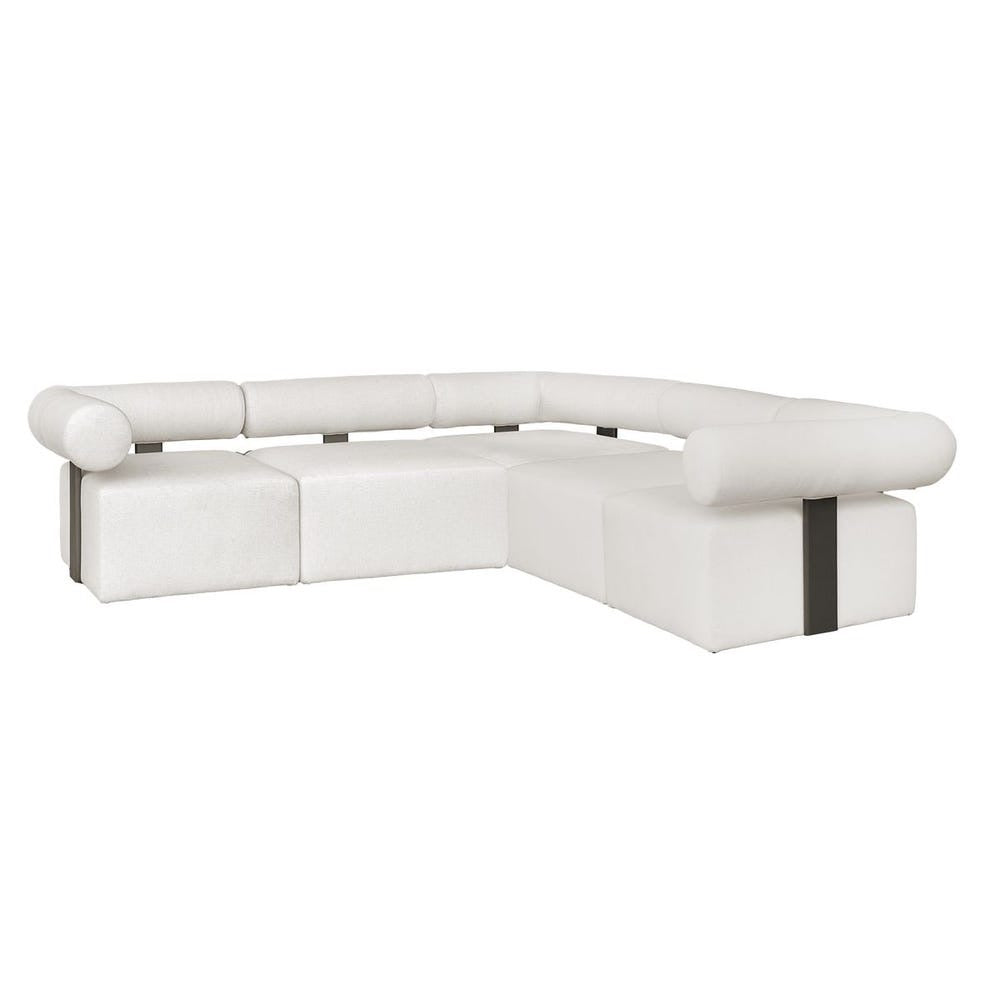 White sectional sofa on a white background