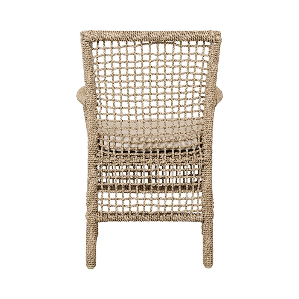 Woven chair with natural fiber on a white background