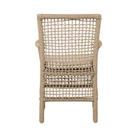 Woven chair with natural fiber on a white background