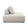 The Nico Outdoor Lounge Chair by Classic Home features a light gray, cushioned, fade-resistant seat shown from the side.