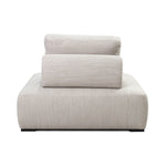 Front view of the Nico Outdoor Lounge Chair by Classic Home in light beige performance fabric with a cushioned backrest.