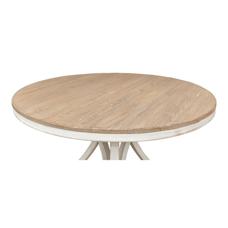 round dining table pine natural distressed whitewash