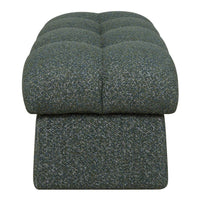 Green textured ottoman on a white background