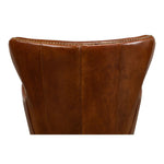 brown cigar leather wingback desk chair swivel casters