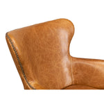 brown leather wing desk chair casters