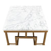 console table sofa table gold iron gate base white marble grey veins