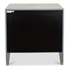 night chest 2-drawer grey shagreen leather gold trim