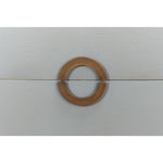 night chest 2-drawer grey shagreen leather gold trim